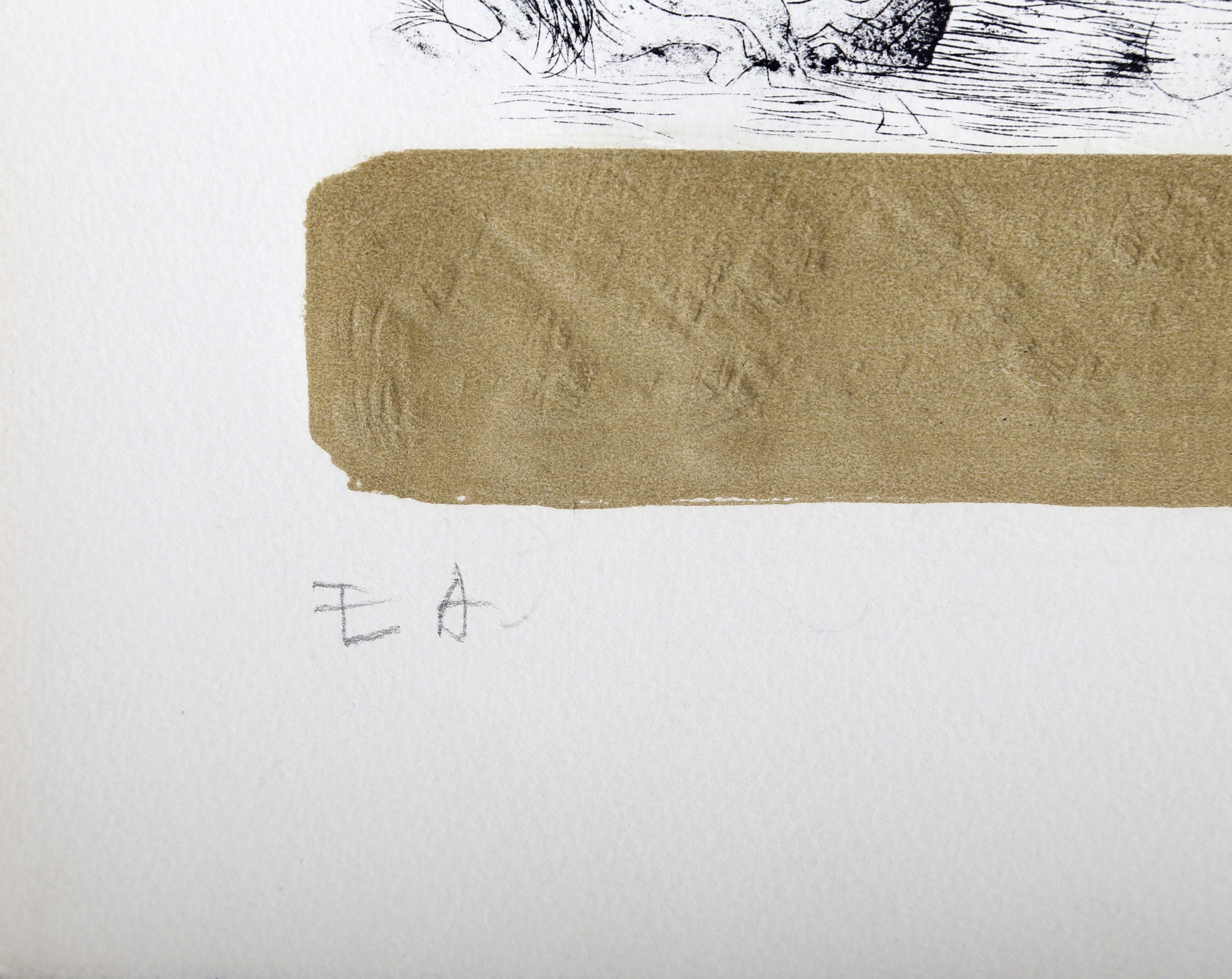 Stone Horses 6, Etching by Hoi Lebadang For Sale 2