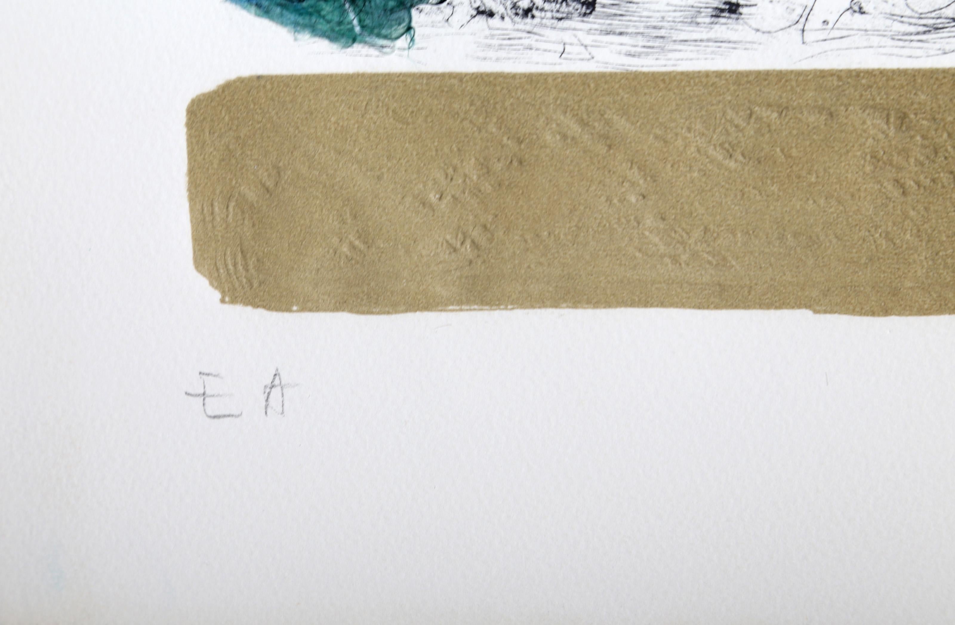 Stone Horses 7, Etching by Hoi Lebadang For Sale 2