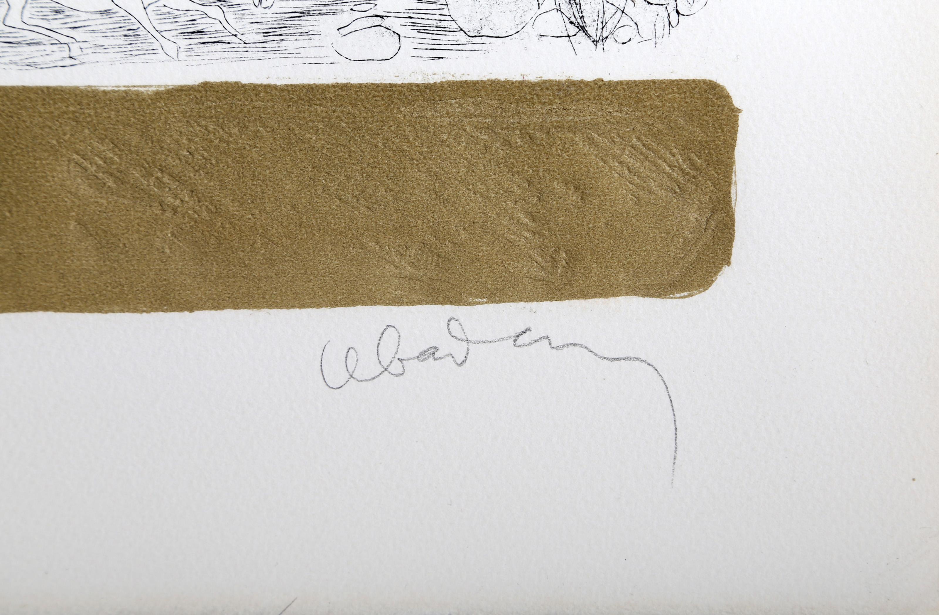 Stone Horses 7, Etching by Hoi Lebadang For Sale 3