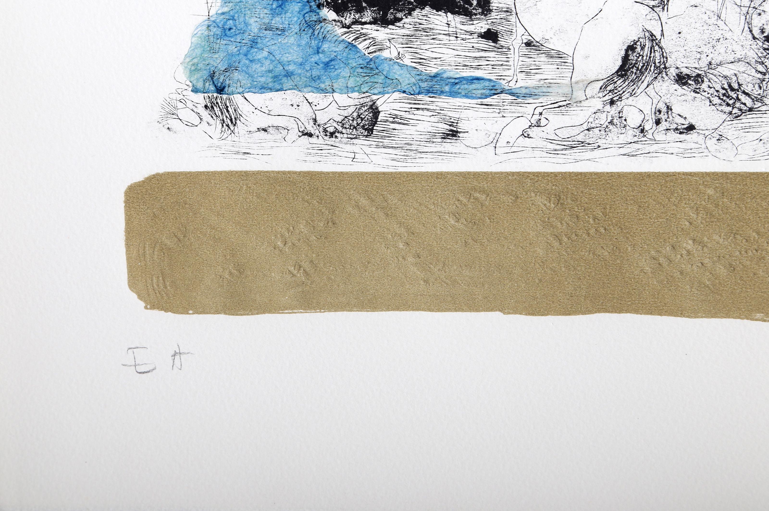 Stone Horses 8, Etching by Hoi Lebadang For Sale 2