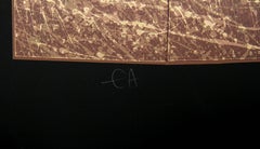 Dos caballos y flores Serigrafía dorada de Lebadang