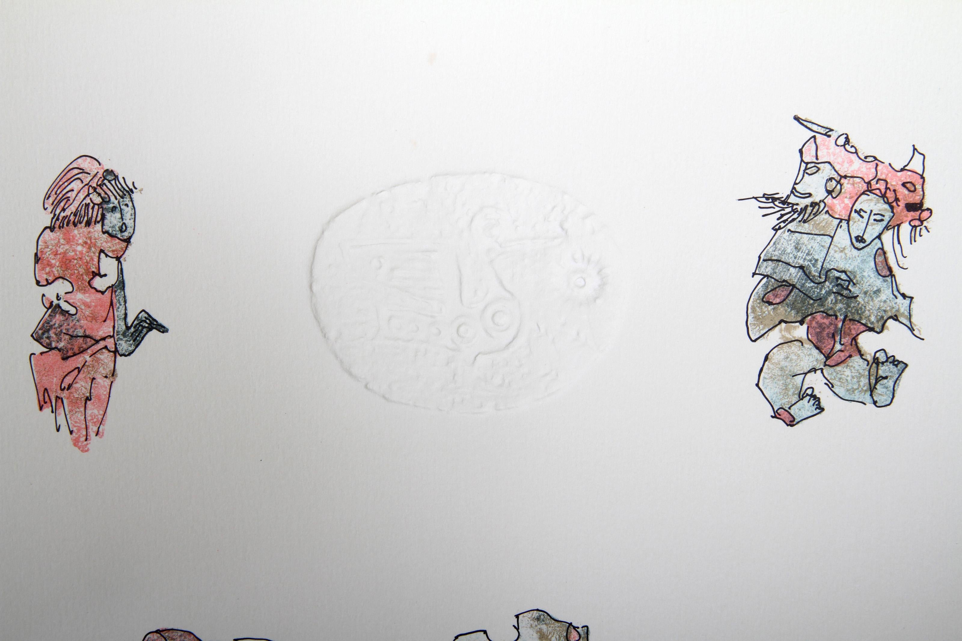 Ohne Titel – Figurenstudien II, Lithographie mit Intaglio-Radierung von Hoi Lebadang im Angebot 1