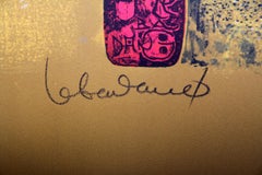 Red Stallion und Baum, Lithographie mit Intaglio-Radierung