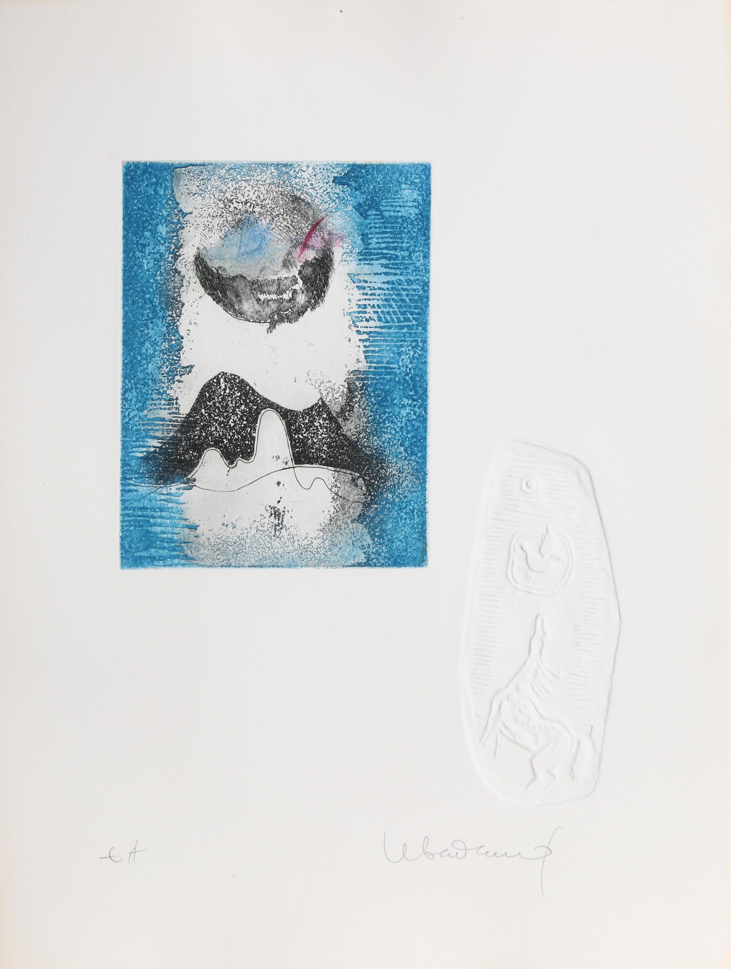 Lebadang (aka Hoi), Vietnamese (1922 - 2015) -  Volcano Moon. Year: circa 1970, Medium: Etching with Relief, signed and numbered in pencil, Edition: EA, Size: 15  x 11 in. (38.1  x 27.94 cm) 