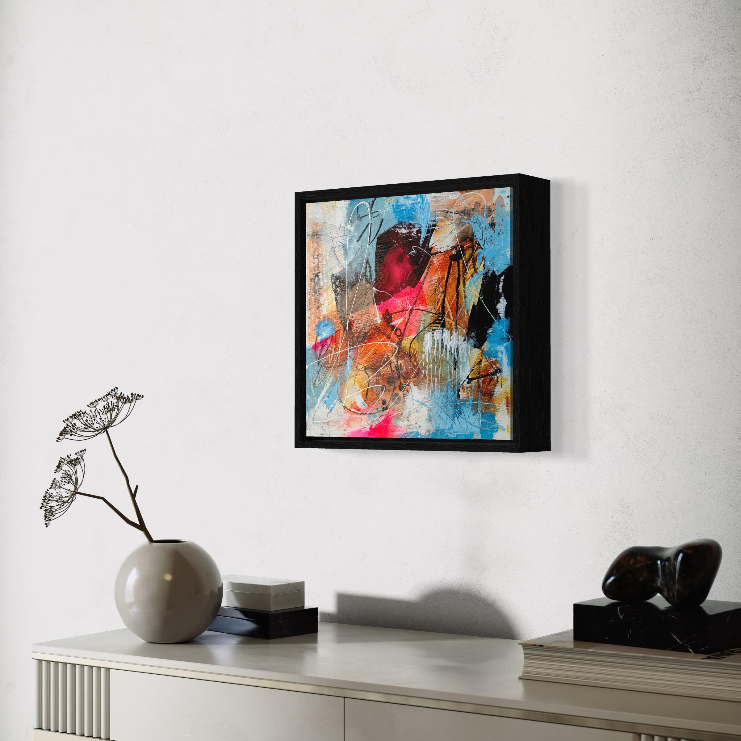 « Abstract 1 » - Peinture expressionniste abstraite encadrée à l'acrylique 2024 - Expressionnisme abstrait Painting par Hoi Vera