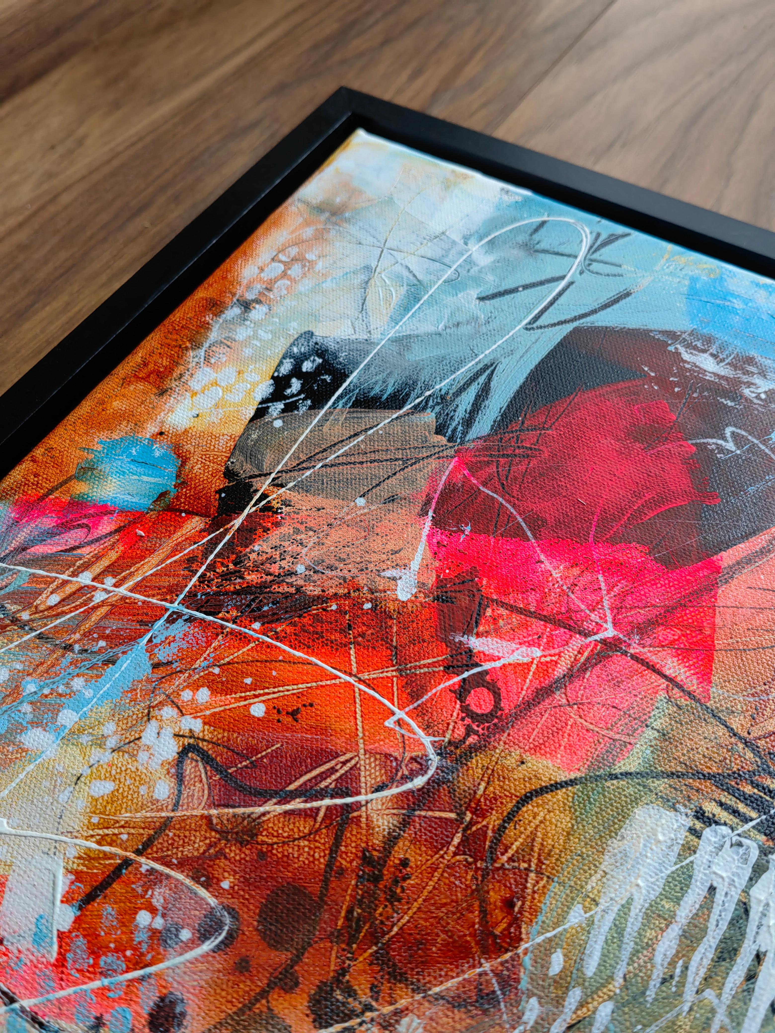 « Abstract 1 » - Peinture expressionniste abstraite encadrée à l'acrylique 2024 en vente 2