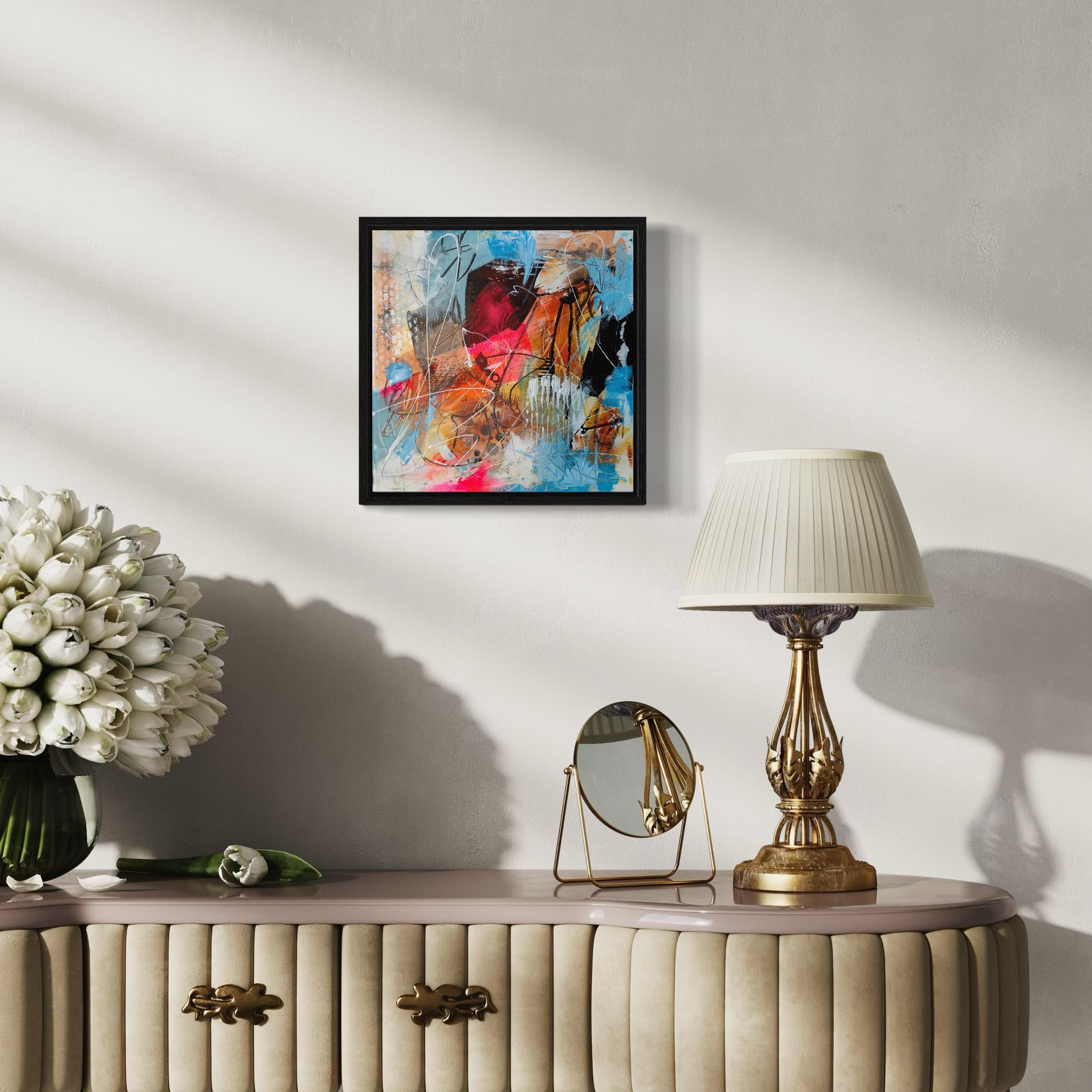 « Abstract 1 » - Peinture expressionniste abstraite encadrée à l'acrylique 2024 en vente 3