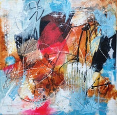 "Abstrakt 1" - Abstrakter Expressionist Acryl gerahmt Gemälde 2024