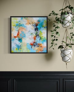 "Abstract 10" - Pittura acrilica espressionista astratta con cornice 2024