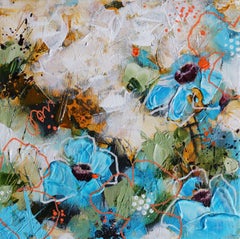 "Fiori per una persona cara" - quadro astratto floreale di piccole dimensioni
