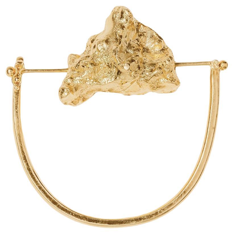 Hojari Gold-Plated Textured Bracelet For Sale