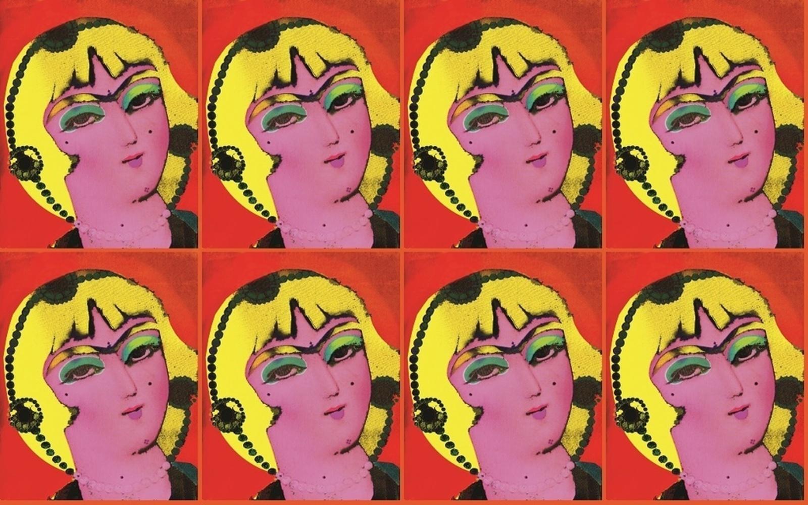 Hojat Amani Figurative Print - Qajar Cheeky Face with Hat - Print, Digital Inkjet Print on Canvas
