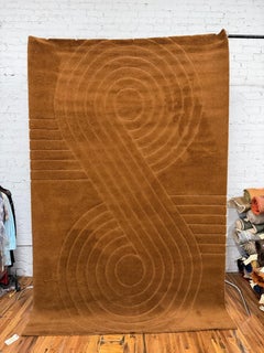 Hojer Eksport Wilton, Brown Swirls INFINITY, UNUSED, Rya Rug, Modern Mid Century