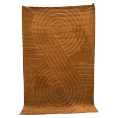 Hojer Eksport Wilton, Brown Swirls INFINITY, UNUSED, Rya Rug, Modern Mid Century