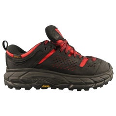 HOKA Size 9.5 Black & Red Two Toned Leather Lace Up Sneakers