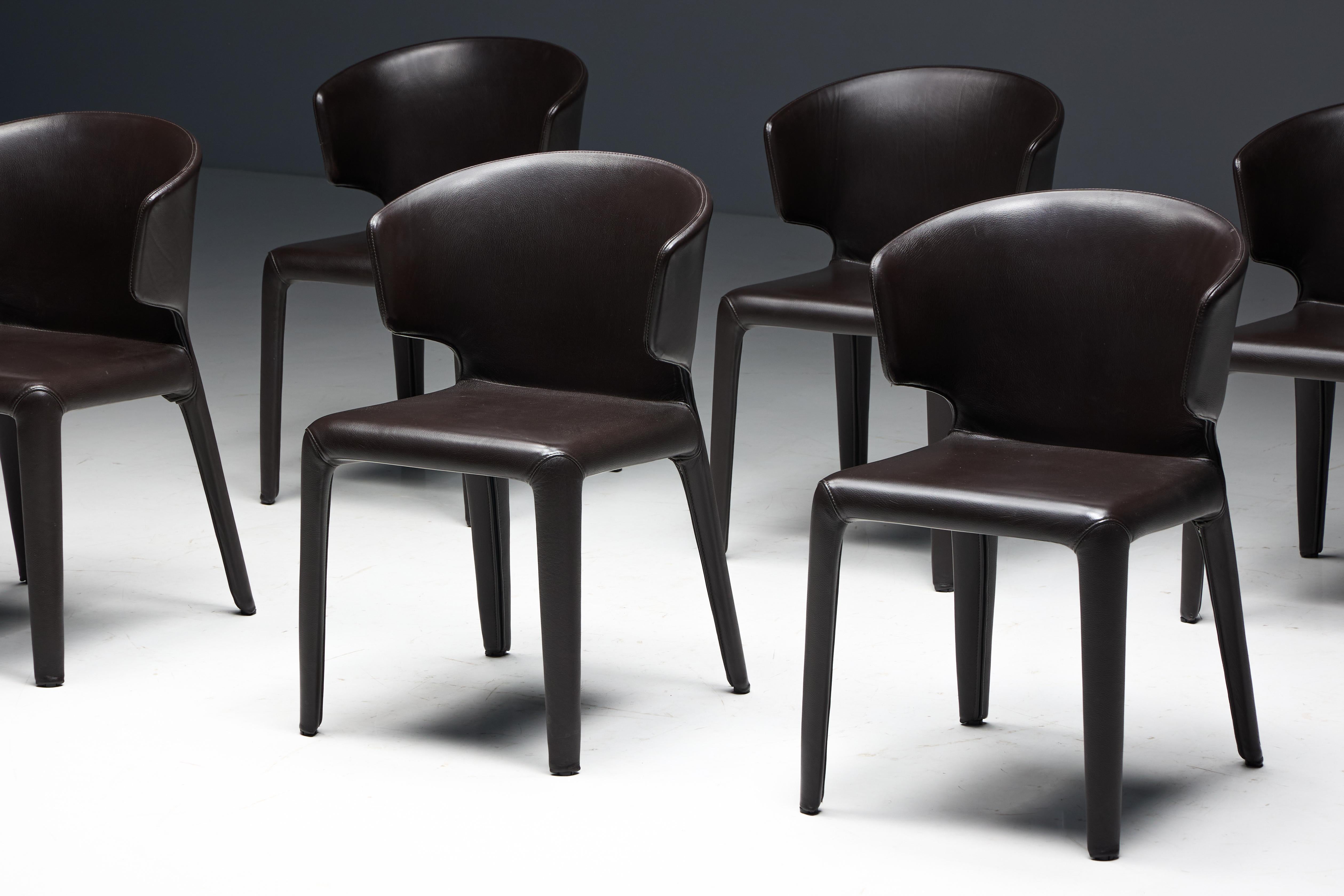 The Hola 367 chair by Hannes Wettstein for Cassina is a refined design that combines comfort with subtle elegance. Each chair features an internal steel frame padded with CFC-free polyurethane foam, offering both durability and ergonomic support.