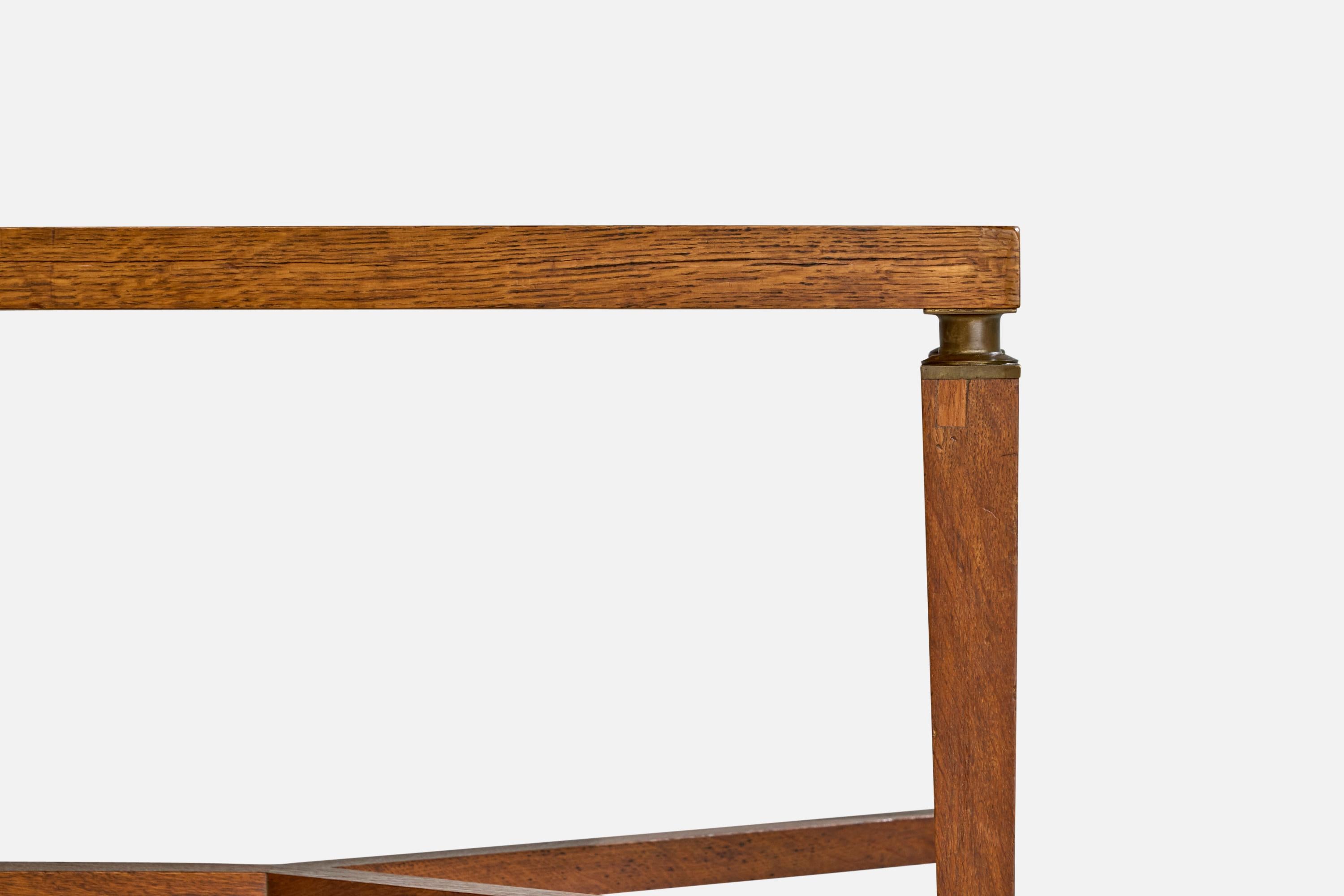Holabird and Root, Dining Table, Oak, Brass, USA, 1934 For Sale 1