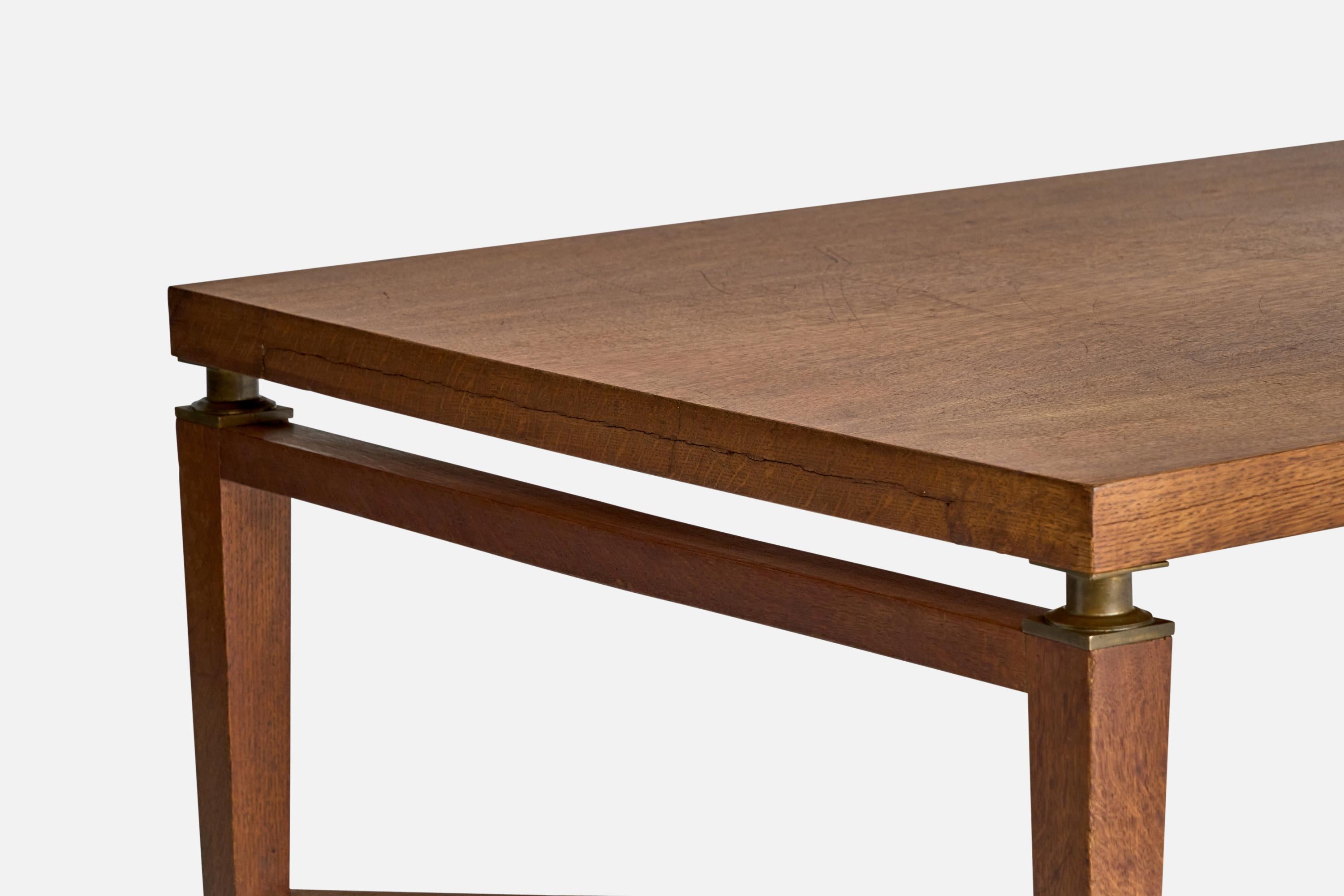 Holabird and Root, Dining Table, Oak, Brass, USA, 1934 For Sale 2