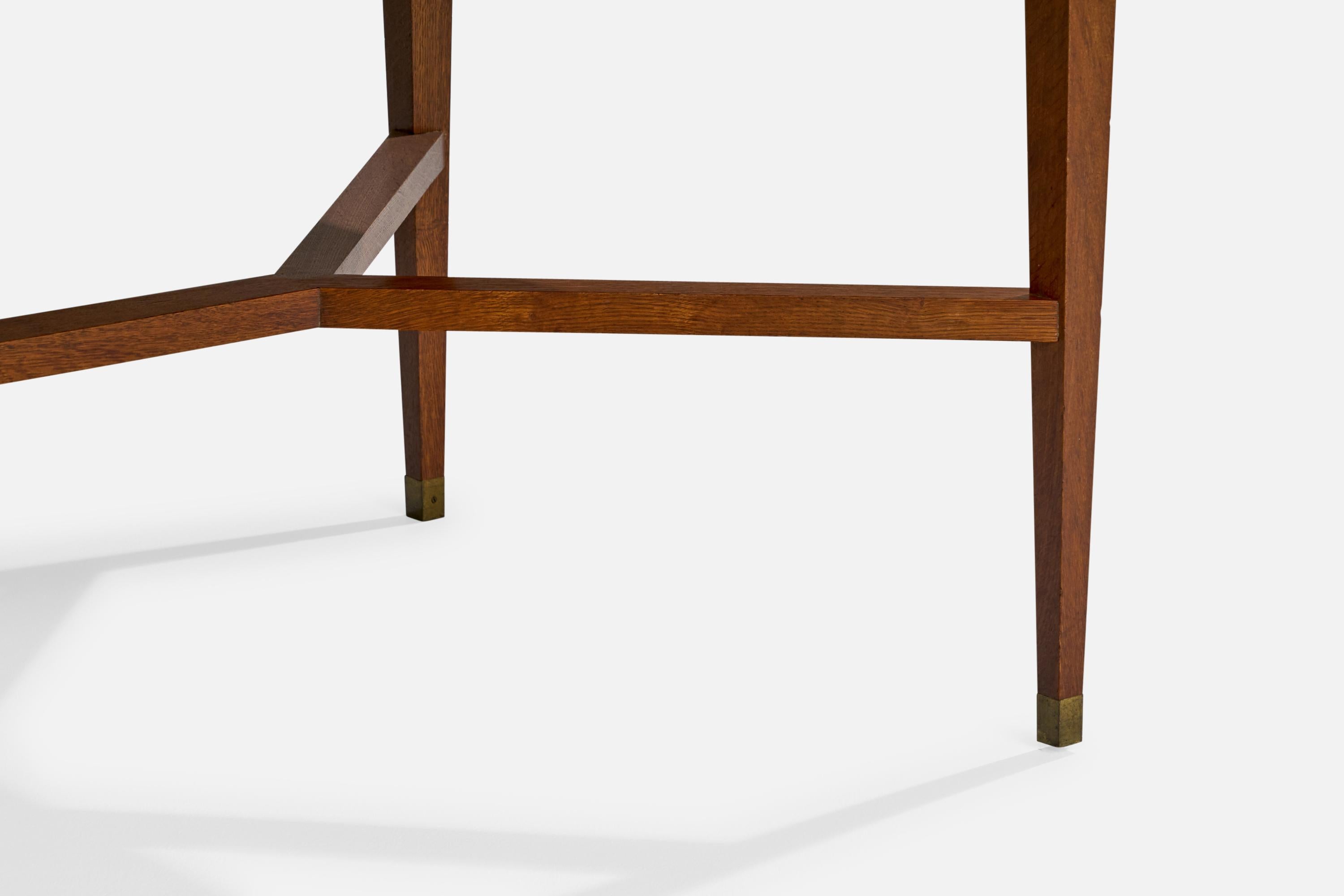 Holabird and Root, Dining Table, Oak, Brass, USA, 1934 For Sale 3