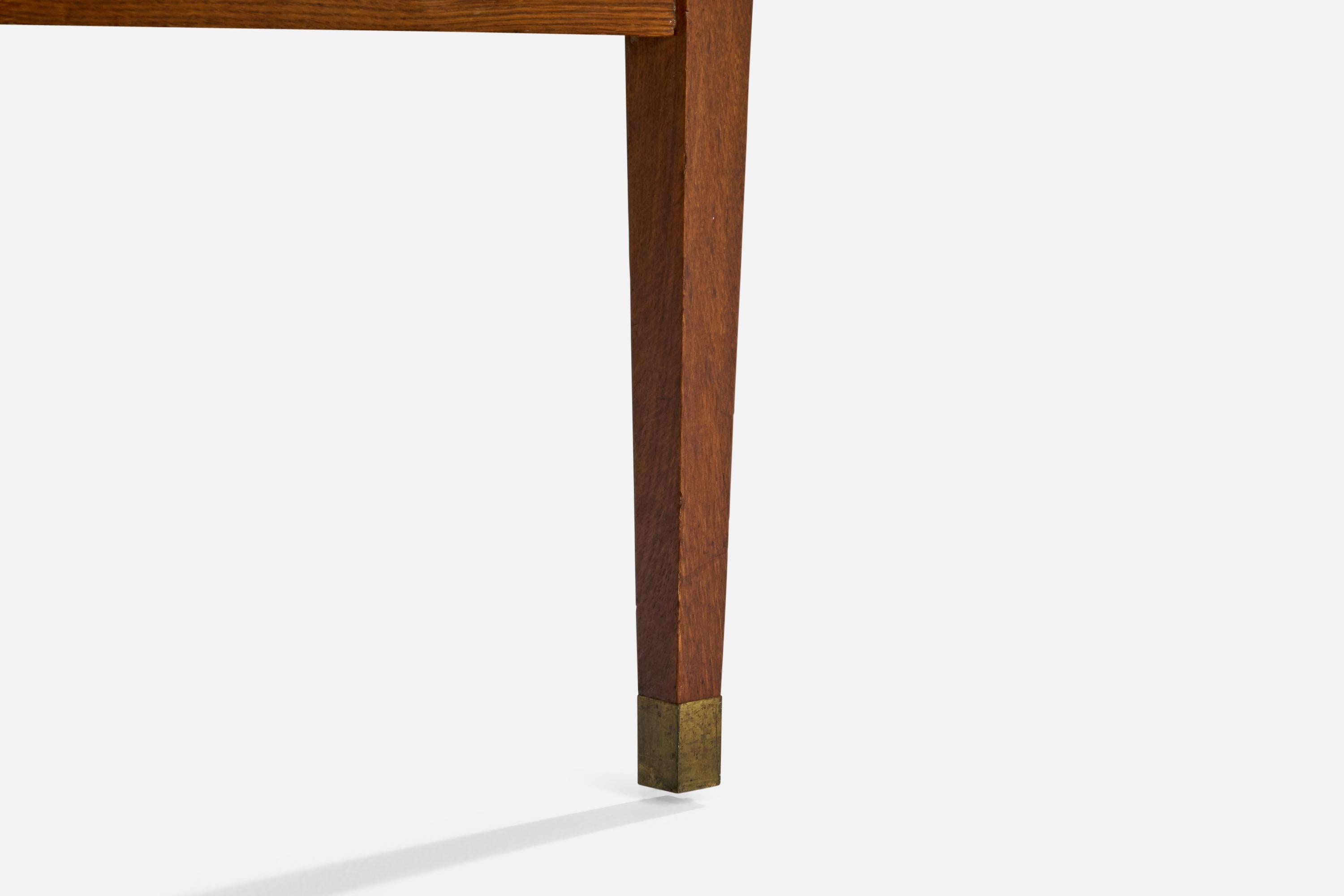 Holabird and Root, Dining Table, Oak, Brass, USA, 1934 For Sale 4
