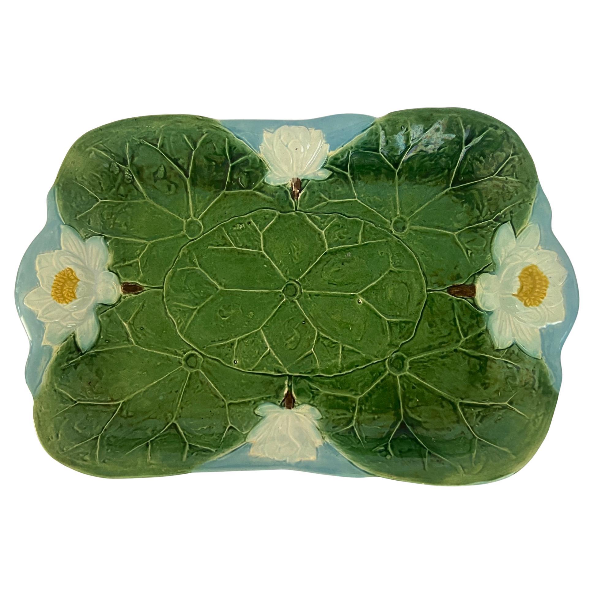 Holdcraft Majolica Pond LiIly Tray, c.1870
s For Sale
