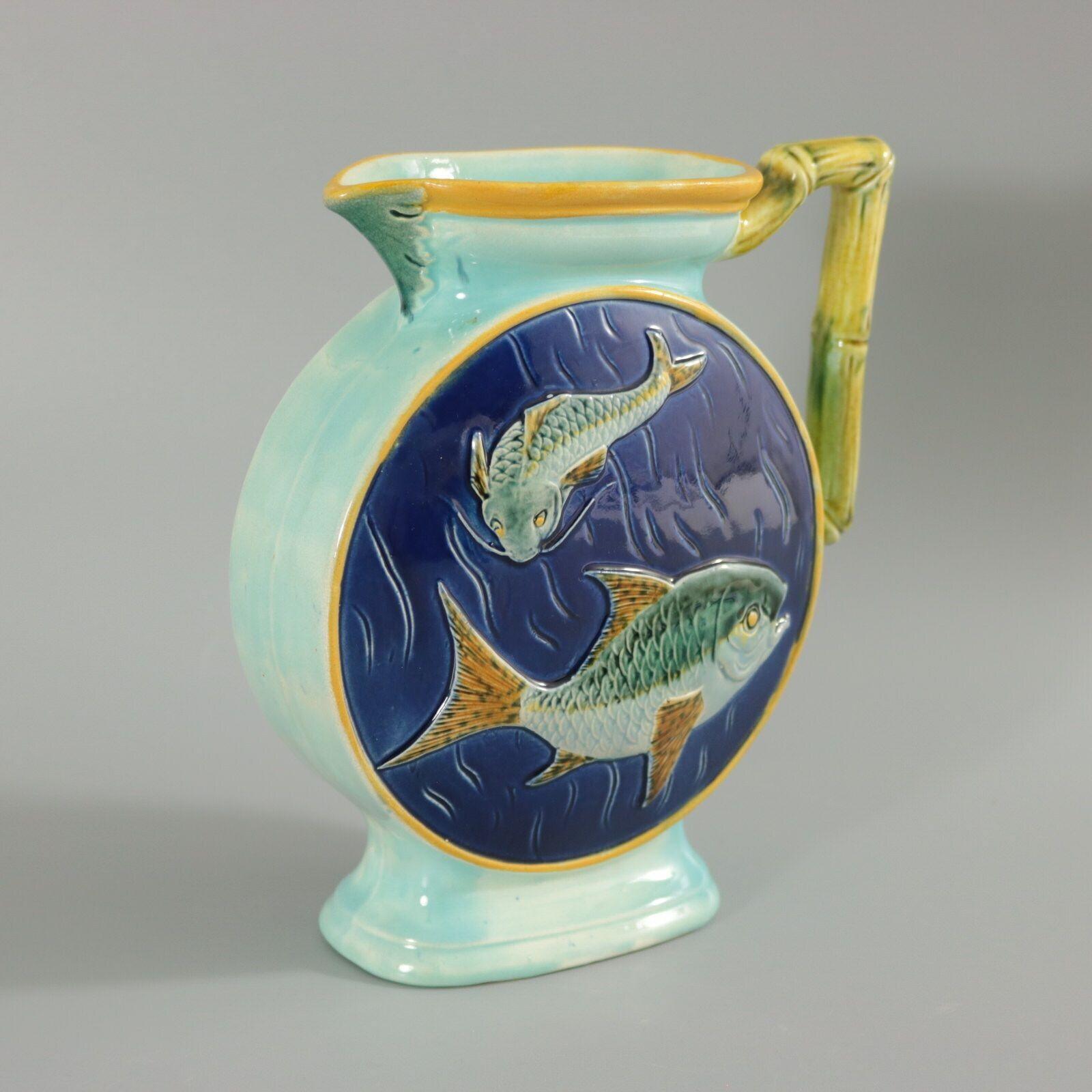 Holdcroft Majolica Carp Fish Jug In Good Condition In Chelmsford, Essex