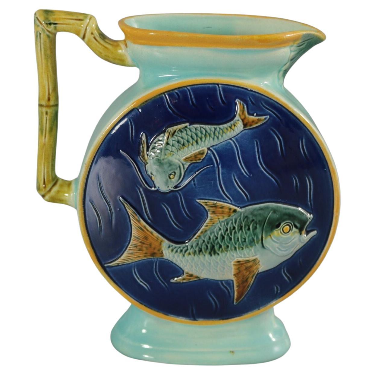 Holdcroft Majolica Carp Fish Jug