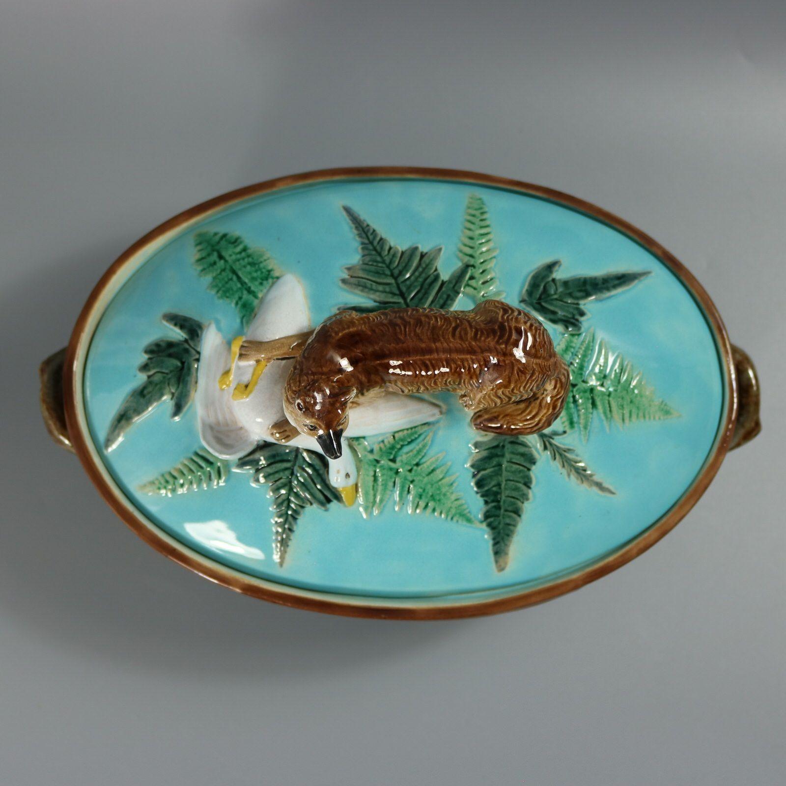 Holdcroft Majolica Fox And Goose Game Pie Dish For Sale 6