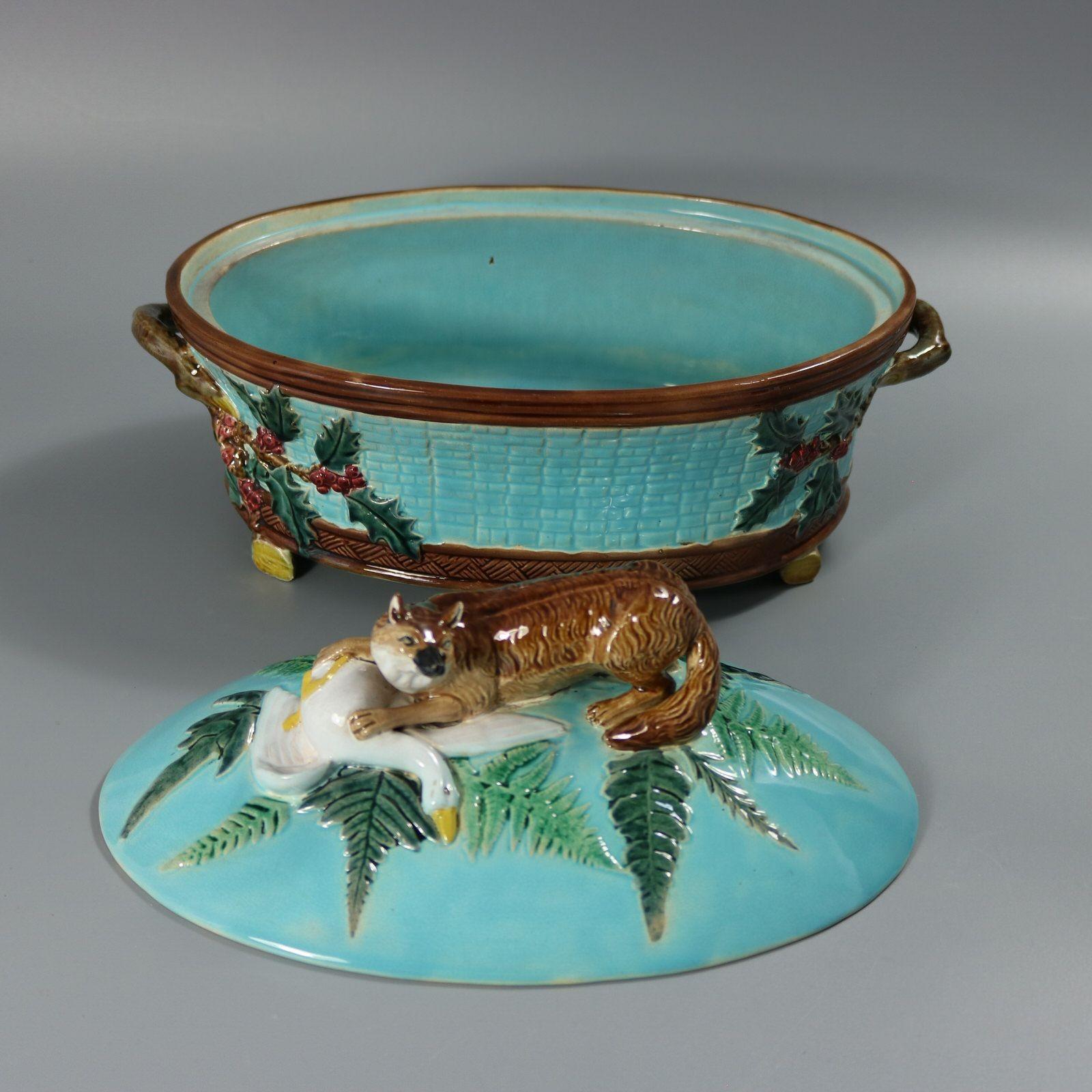 Holdcroft Majolica Fox And Goose Game Pie Dish For Sale 8
