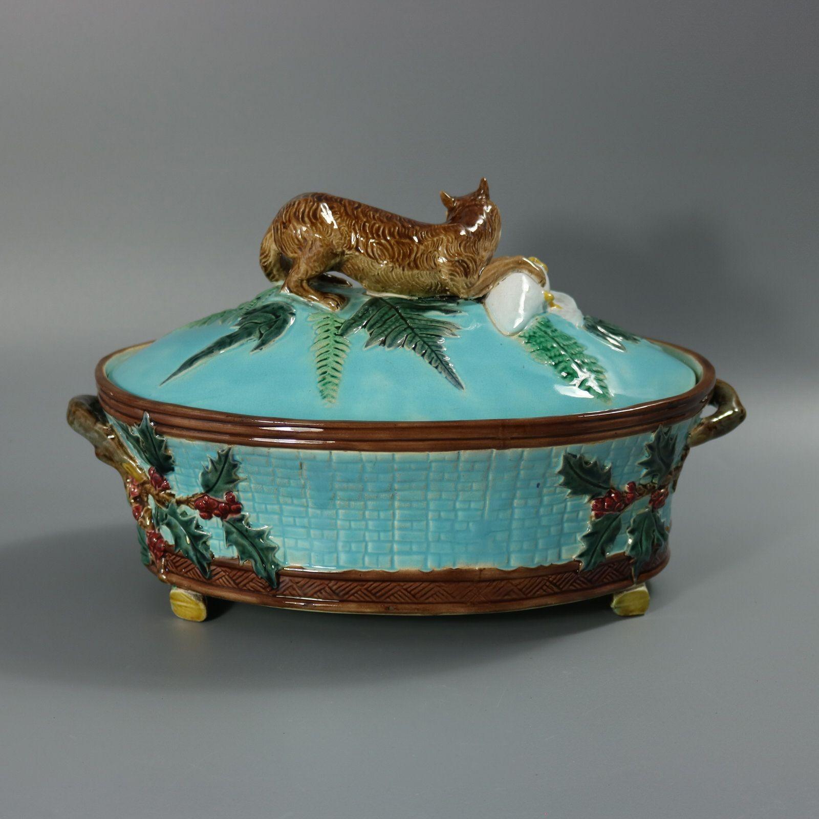 Holdcroft Majolica Fox And Goose Game Pie Dish For Sale 1