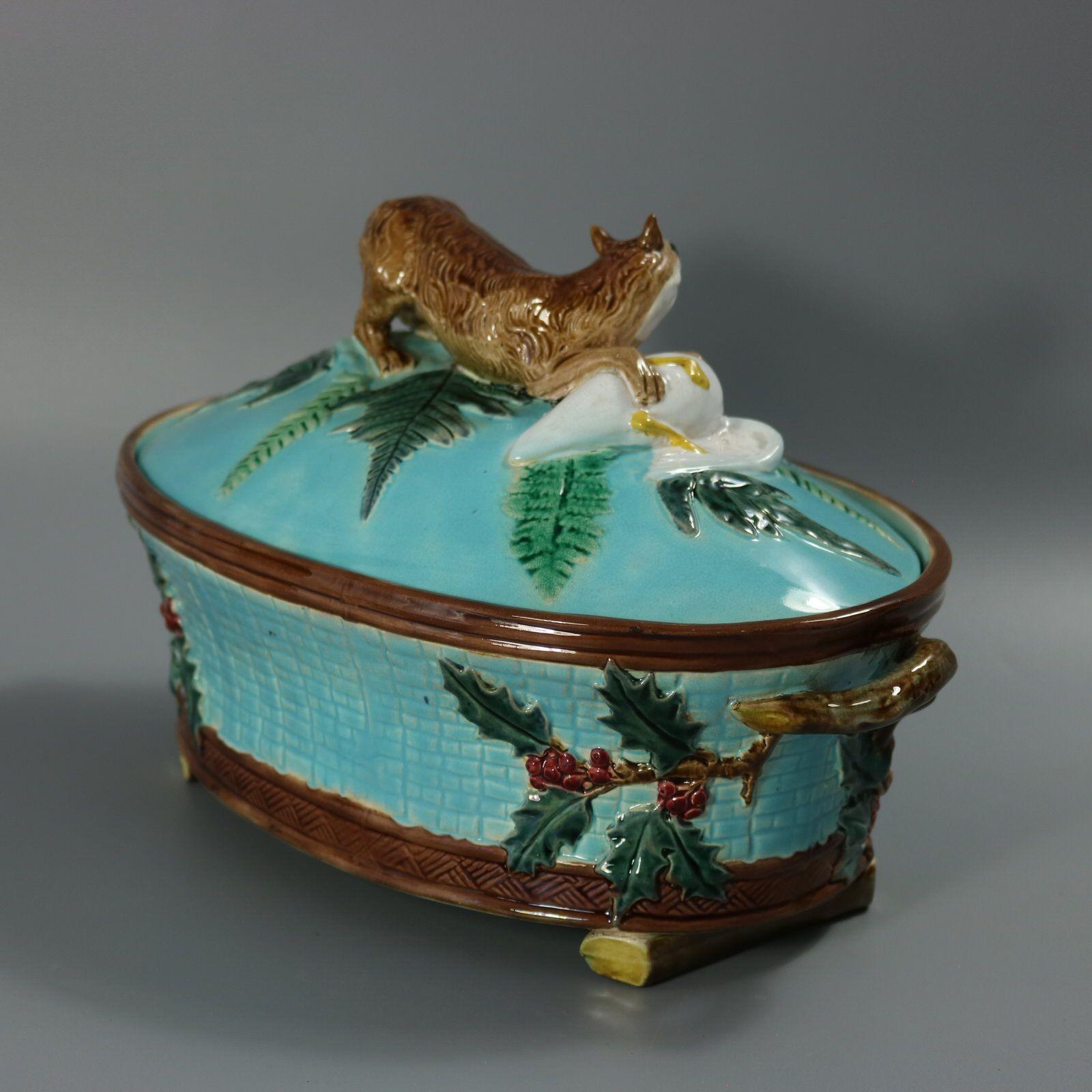 Holdcroft Majolica Fox And Goose Game Pie Dish For Sale 2