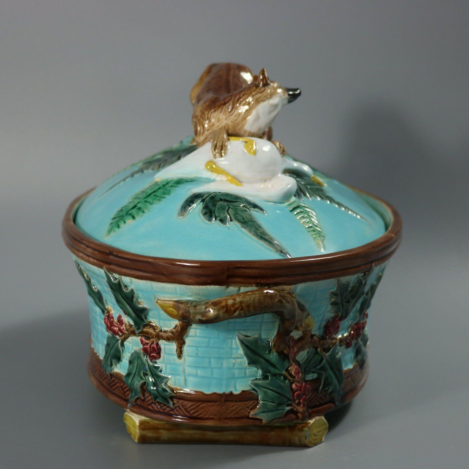 Holdcroft Majolica Fox And Goose Game Pie Dish For Sale 3