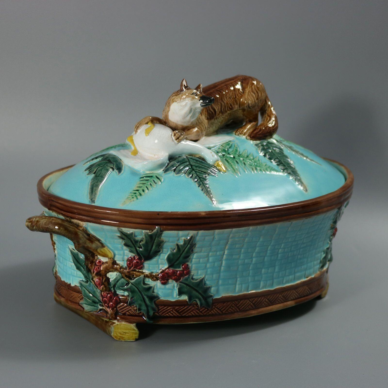 Holdcroft Majolica Fox And Goose Game Pie Dish For Sale 4
