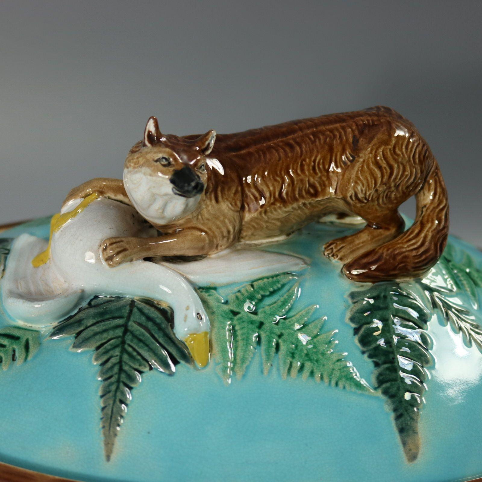 Holdcroft Majolica Fox And Goose Game Pie Dish For Sale 5