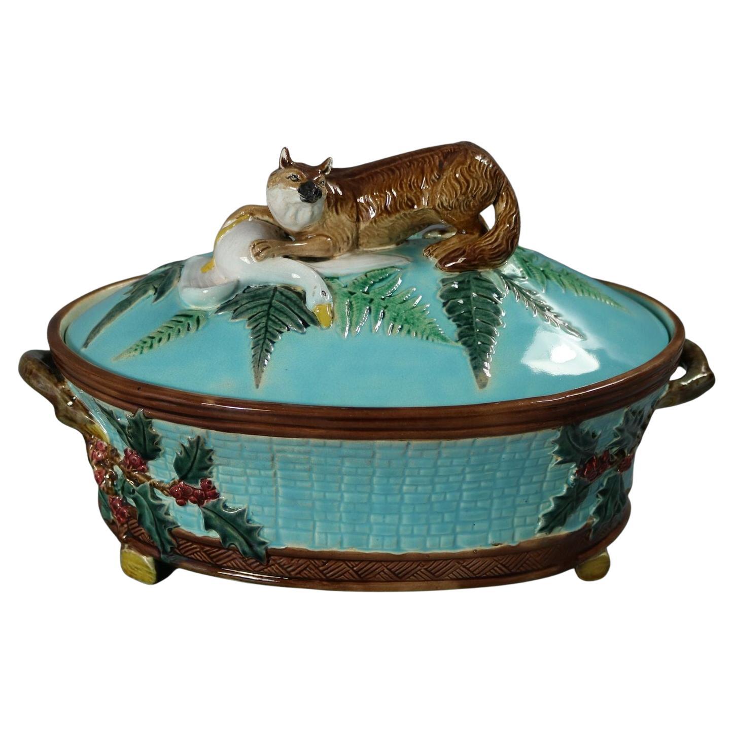 Holdcroft Majolica Fox And Goose Game Pie Dish For Sale