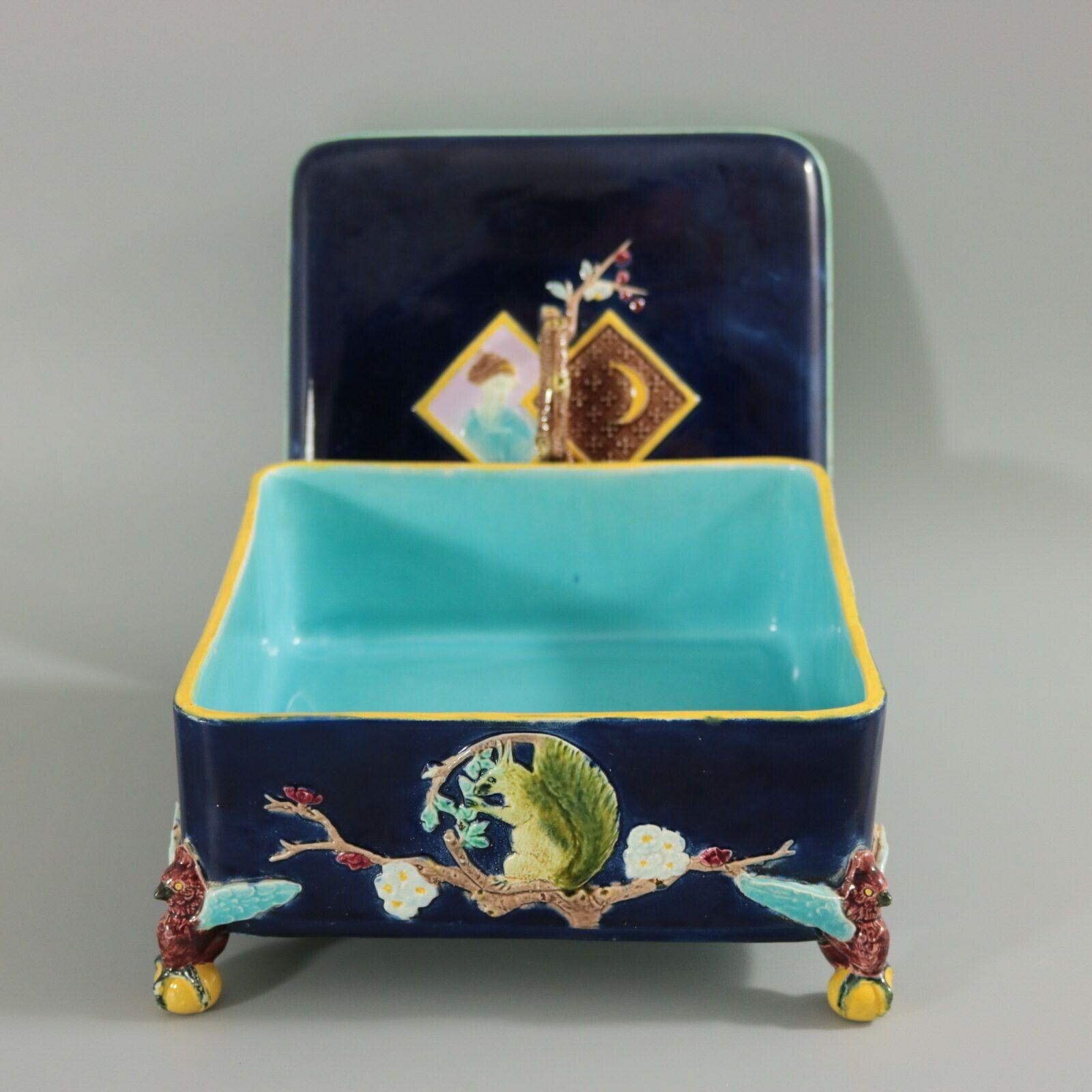 Holdcroft Majolica Square Box and Cover For Sale 10