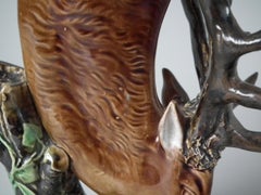 Holdcroft Majolica Stag Head Vase