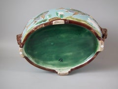 Holdcroft Oval Majolica Fish and Lilies Jardinière