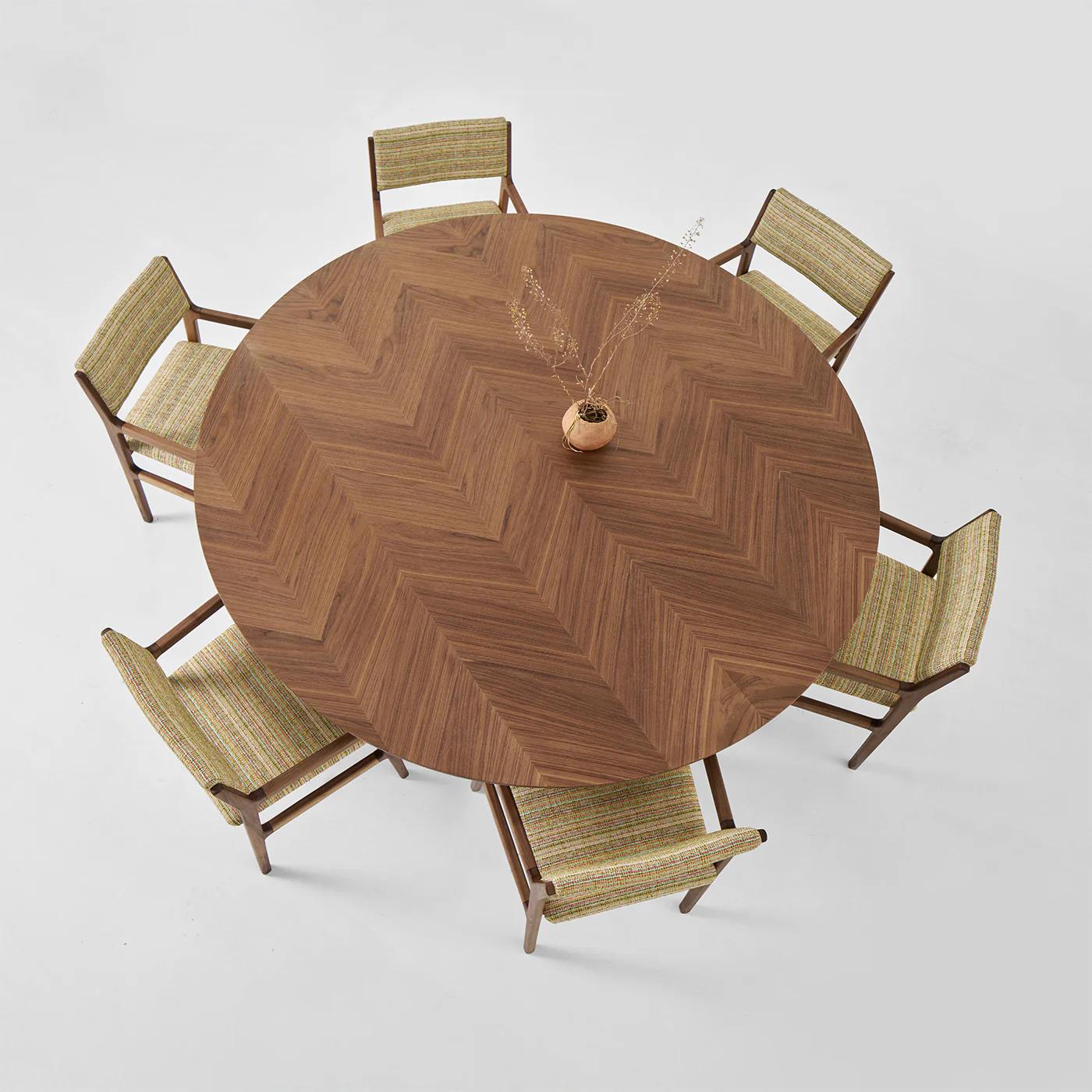 italien Hole Round Canaletto Wood Dining Table by Modesign en vente