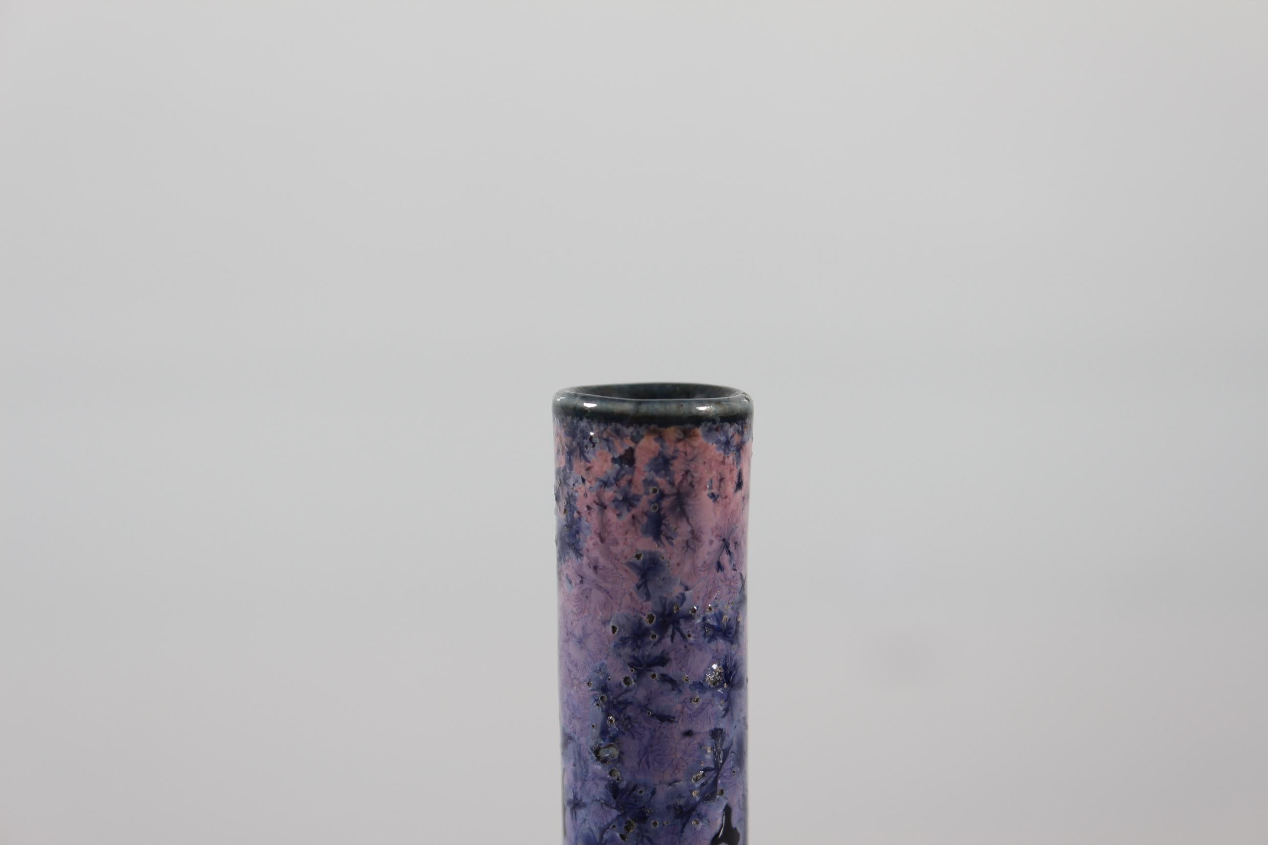 Holger Busch Jensen for Bing & Grøndahl Vase with Purple Crystal Glaze ca. 1900 In Good Condition For Sale In Aarhus C, DK
