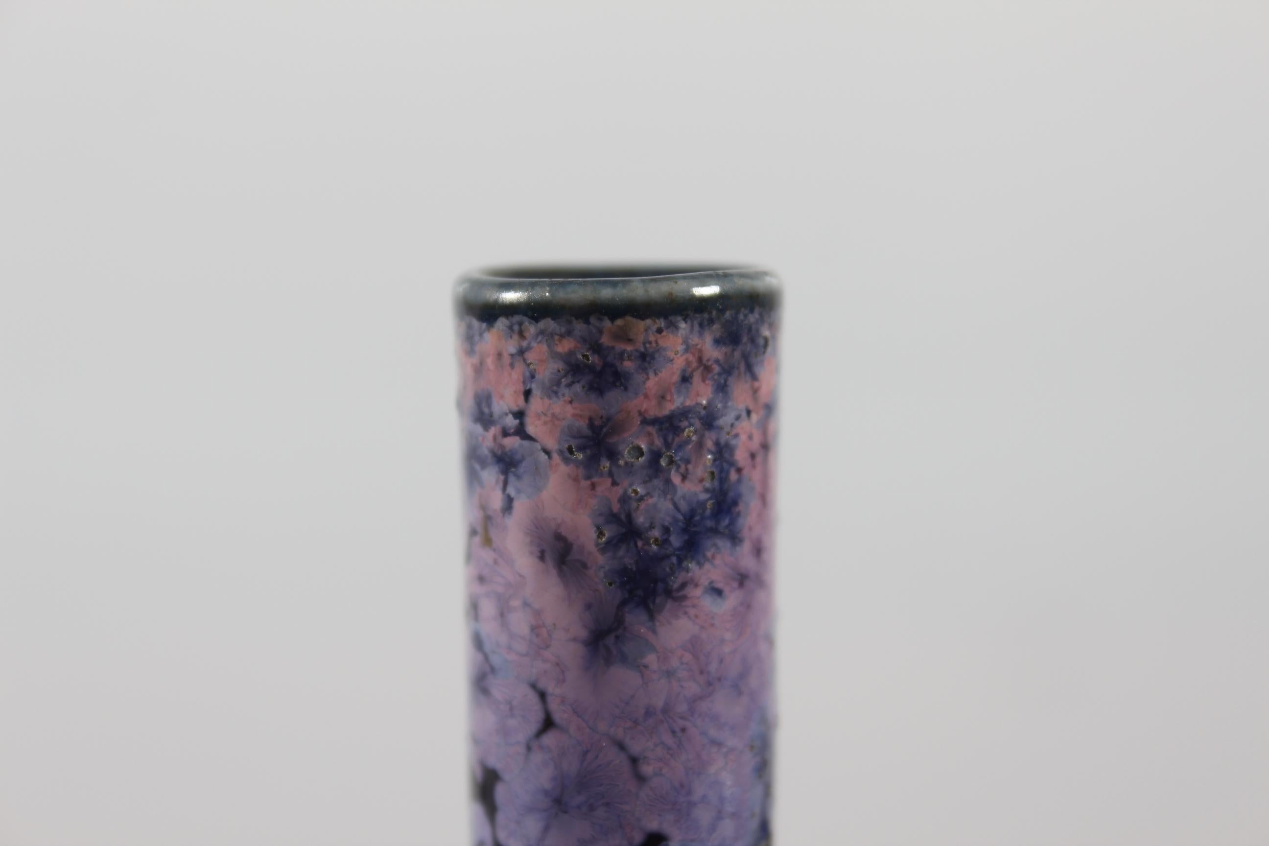 20th Century Holger Busch Jensen for Bing & Grøndahl Vase with Purple Crystal Glaze ca. 1900 For Sale