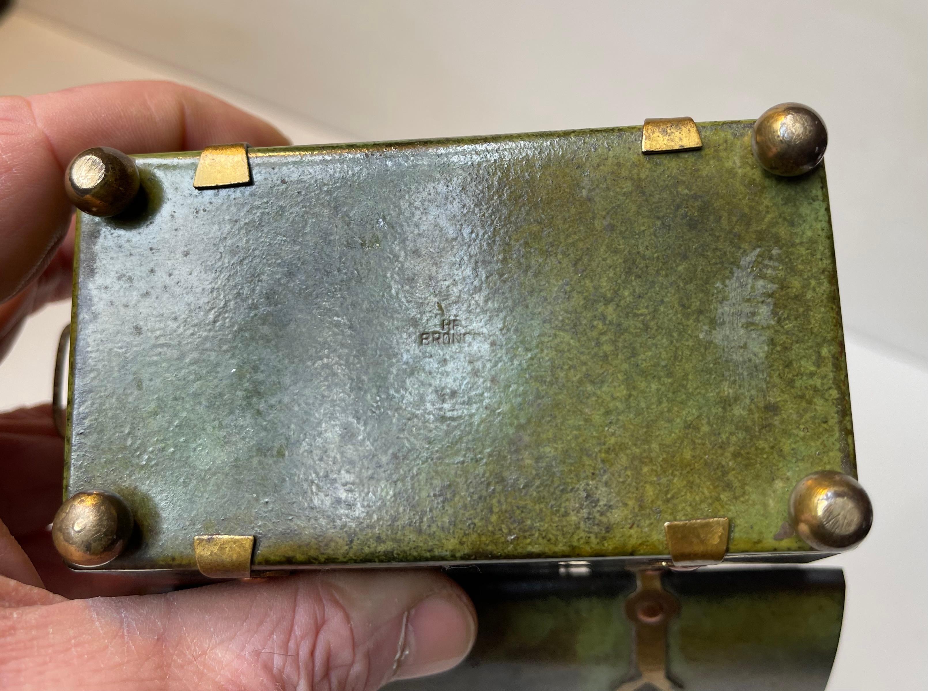 Mid-20th Century Holger FridericiasCasket Box in Patinated Bronze, 1930s For Sale