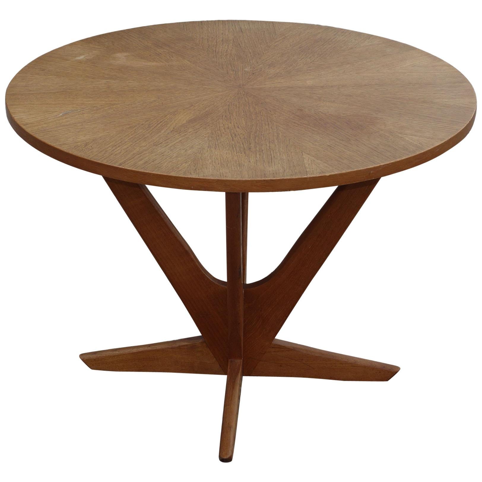 Holger Georg Jensen "Cube", Round Teak Coffee Table Made by Tønder Furniture