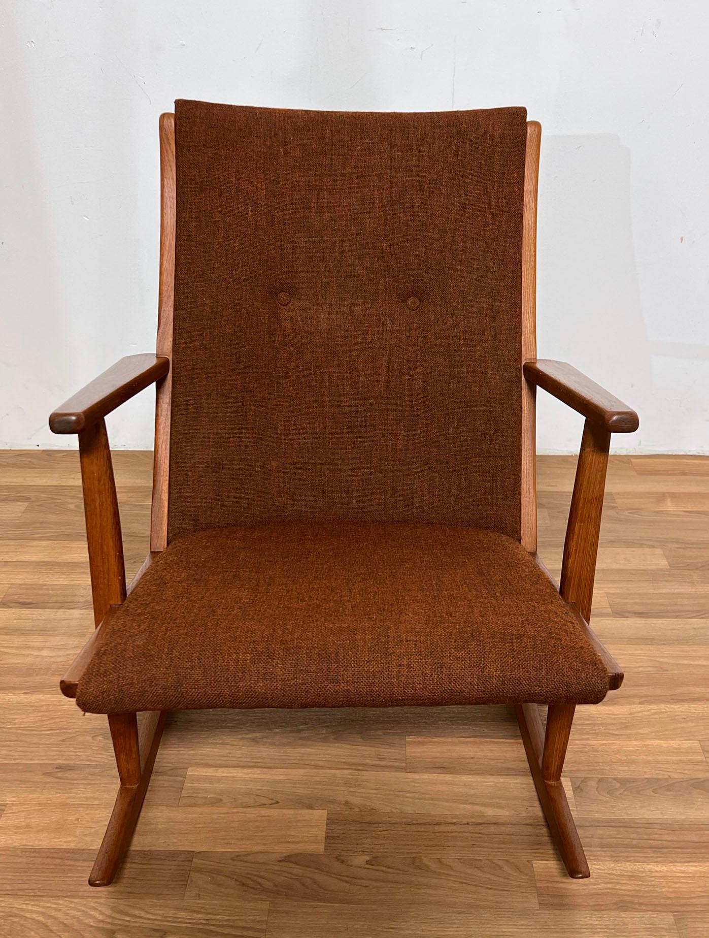 Holger Georg Jensen for Tønder Møbelværk Danish Teak Rocker, circa 1960s In Good Condition In Peabody, MA