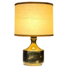 Vintage Holger Granbäck, Ceramic Table Lamp, Gold Glaze, Finland 1960s