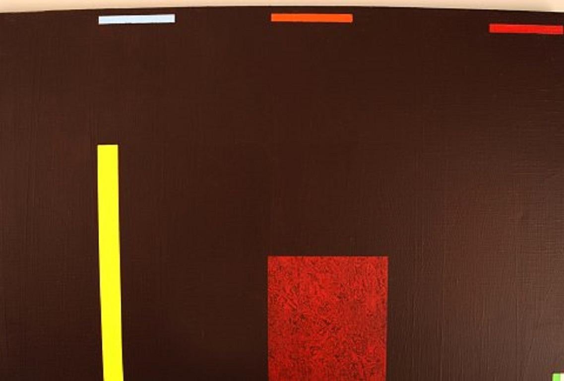 Modern Holger Jansson, Sweden, Abstract Composition, Oil on Canvas, Dated 1996 For Sale