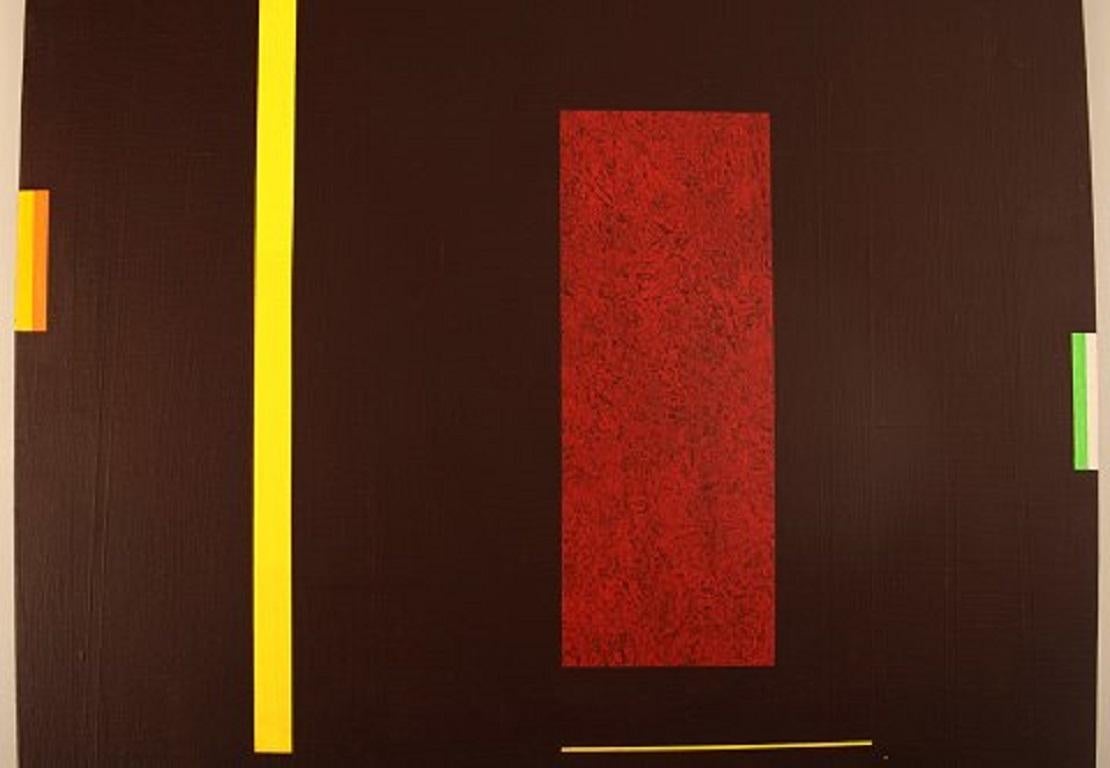Swedish Holger Jansson, Sweden, Abstract Composition, Oil on Canvas, Dated 1996 For Sale