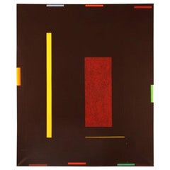 Holger Jansson, Suède, composition abstraite, huile sur toile, datée de 1996