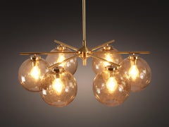 Holger Johansson for Westal Chandelier in Brass and Smoked Glass