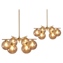 Holger Johansson for Westal Chandelier in Brass and Smoked Glass